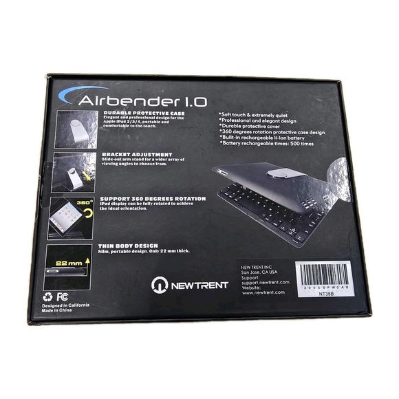 📱 NewTrent‎ Airbender 1.0 Wireless Keyboard Case for Apple iPad 2 / 3 / 4  Mode - Picture 2 of 7